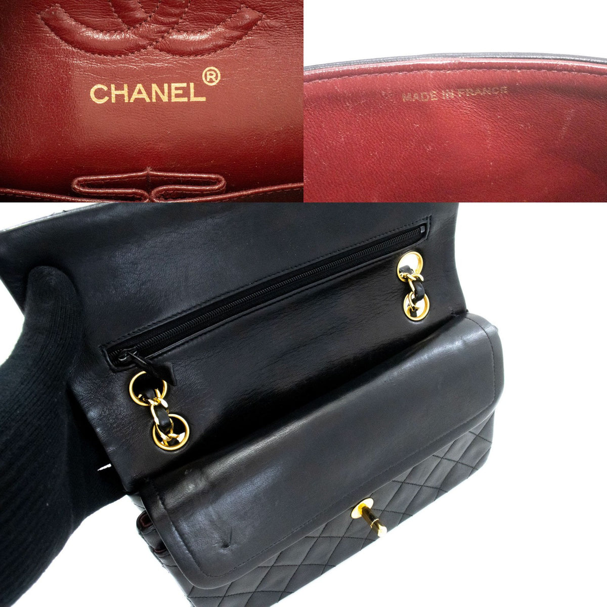 Chanel Cc Flap Quilted Classic Flap Motif Printed Nylon Black Leather Crossbody Bag Bag (Pre-Owned)