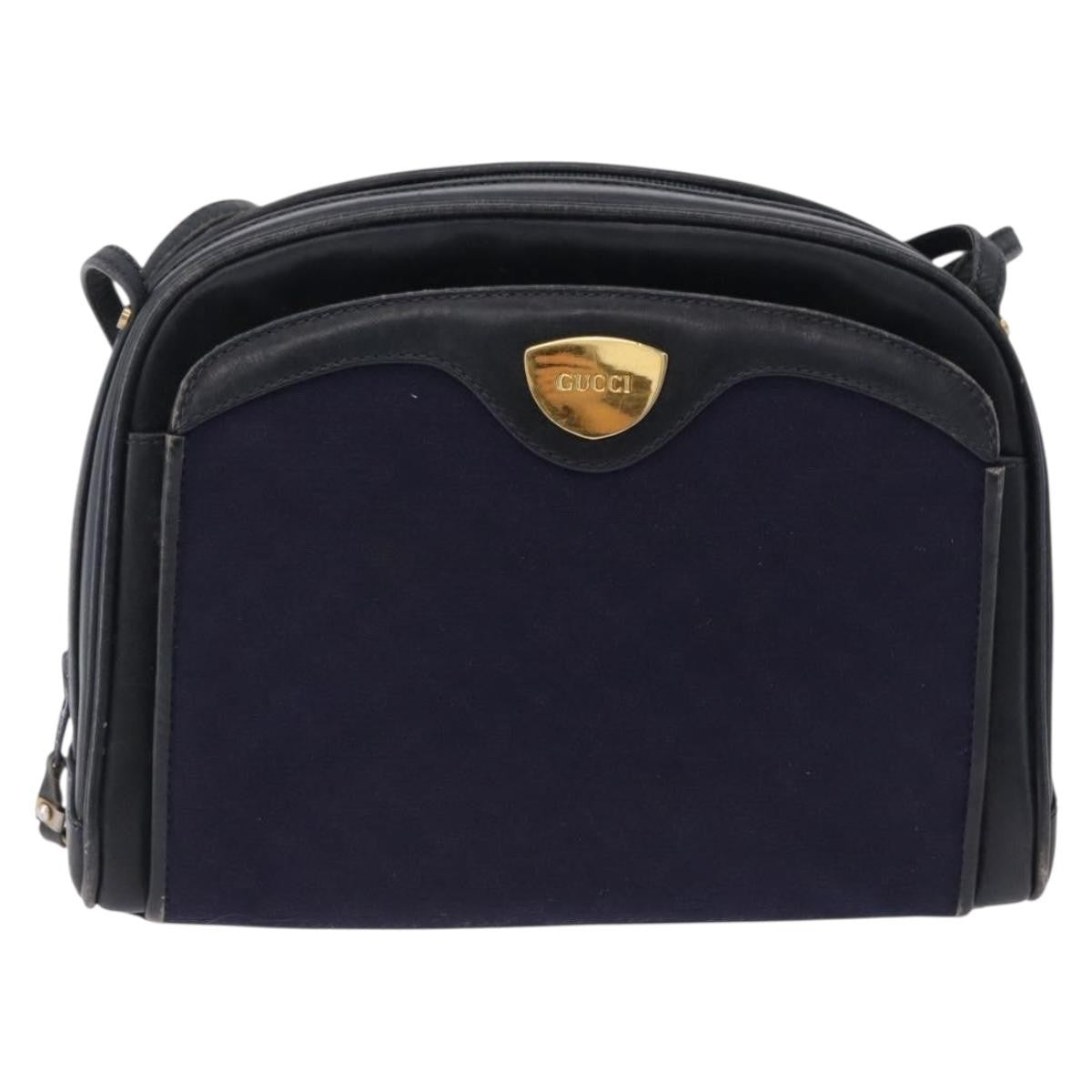 Gucci Micro Gg Canvas Canvas Navy Canvas Shoulder Bag Bag (Pre-Owned)