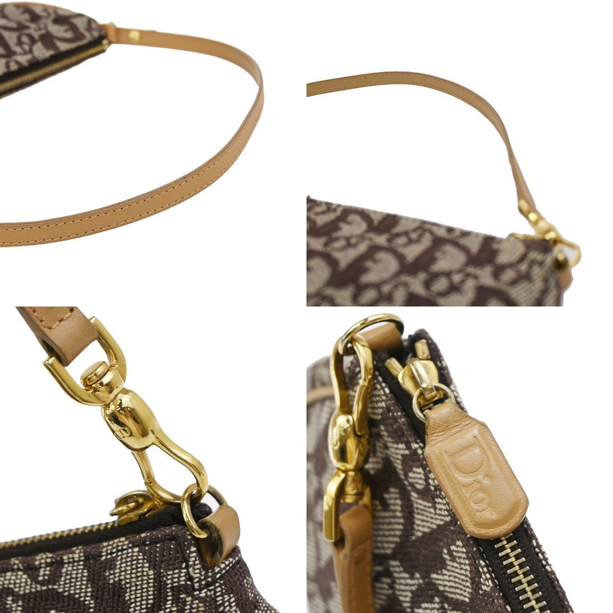 Christian Dior Vintage Saddle Diorissimo Canvas Brown Canvas Handbag (Pre-Owned)