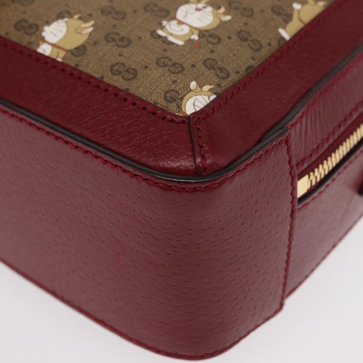 Gucci Doraemon Ophidia Zip Around Camera Printed Mini Gg Coated Canvas Beige Canvas Handbag (Pre-Owned)