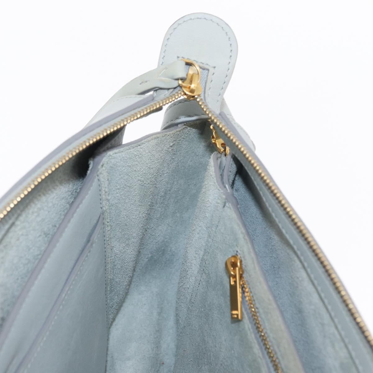 Celine Tri-Fold Clutch On Chain Smooth Leather Gray Leather Clutche & Pouche Bag (Pre-Owned)