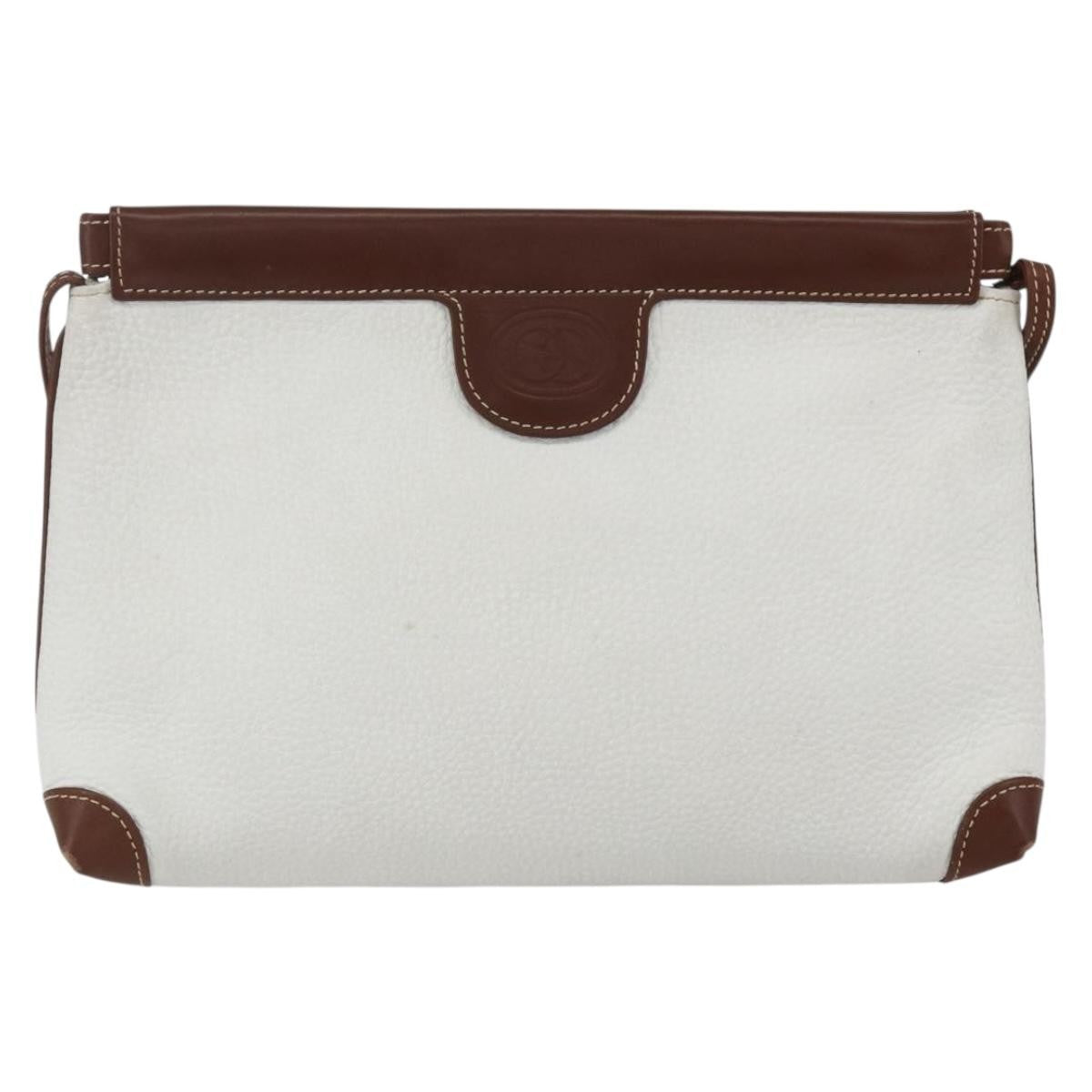 Gucci Vintage Leather White Leather Shoulder Bag Bag (Pre-Owned)