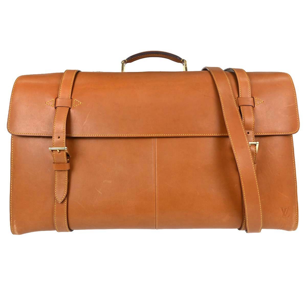 Louis Vuitton Nubie Weekender Nomade Leather Brown Leather Travel Bag Bag (Pre-Owned)