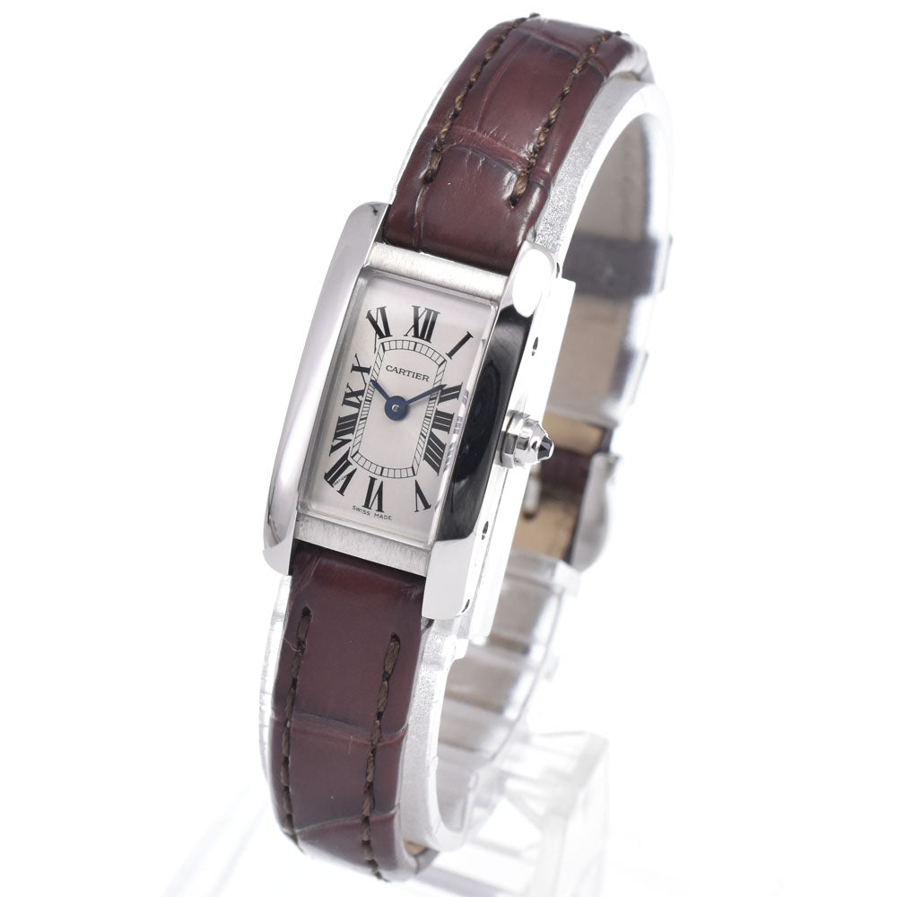Cartier Tank Mini Quartz Steel & Leather Watch (Pre-Owned)