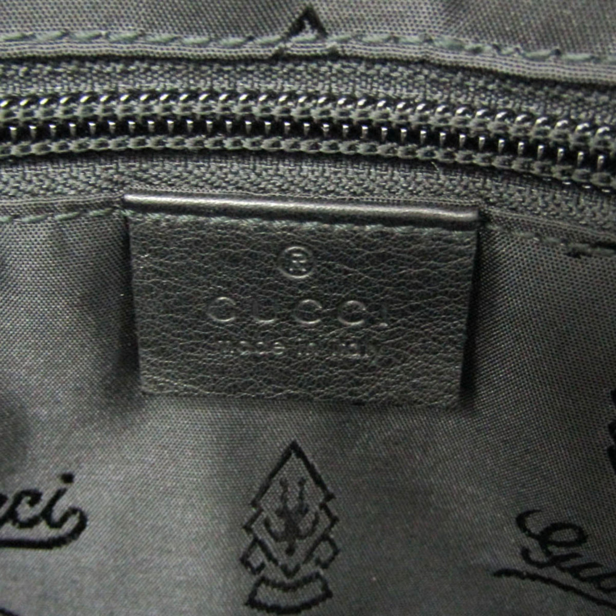 Gucci Convertible Briefcase Guccissima Leather Black Leather Briefcase Bag (Pre-Owned)