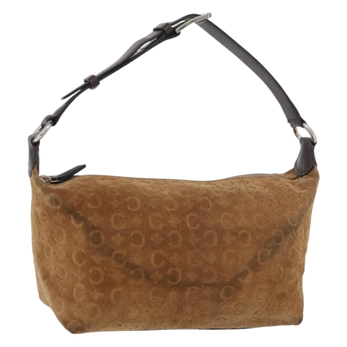 Celine C Macadam Suede Brown Suede Handbag (Pre-Owned)