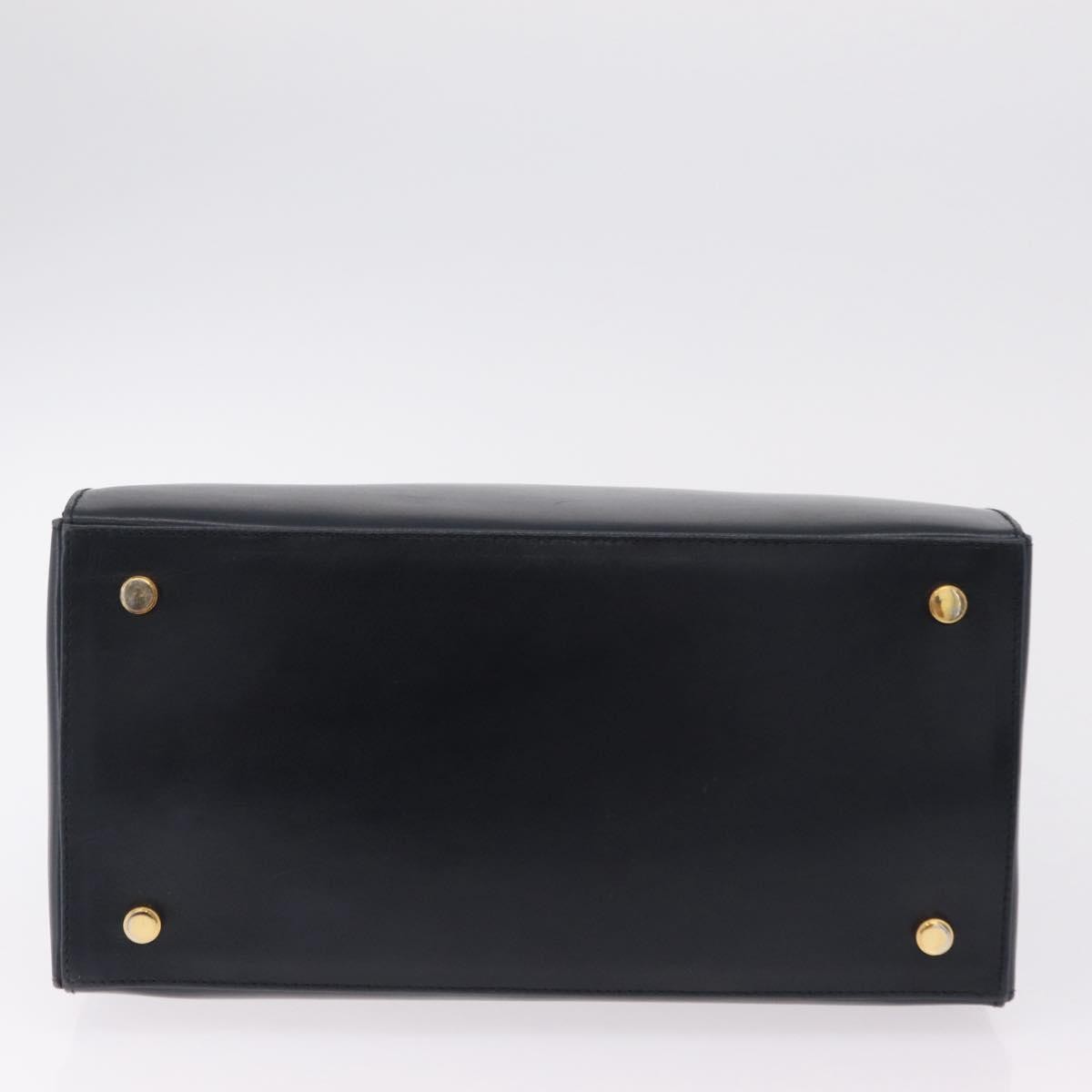 Salvatore Ferragamo Gancini Leather Navy Leather Handbag (Pre-Owned)
