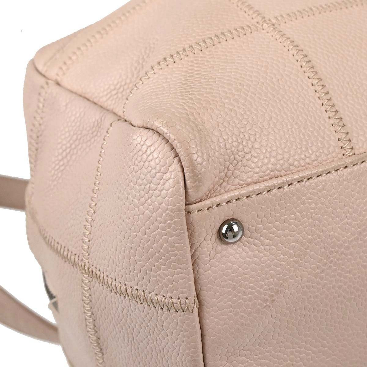 Chanel Square Stitch Bowler Quilted Calfskin Pink Leather Shoulder Bag Bag (Pre-Owned)