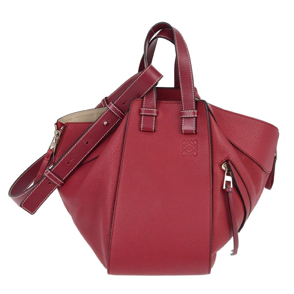 Loewe Hammock Leather Burgundy Leather Handbag (Pre-Owned)