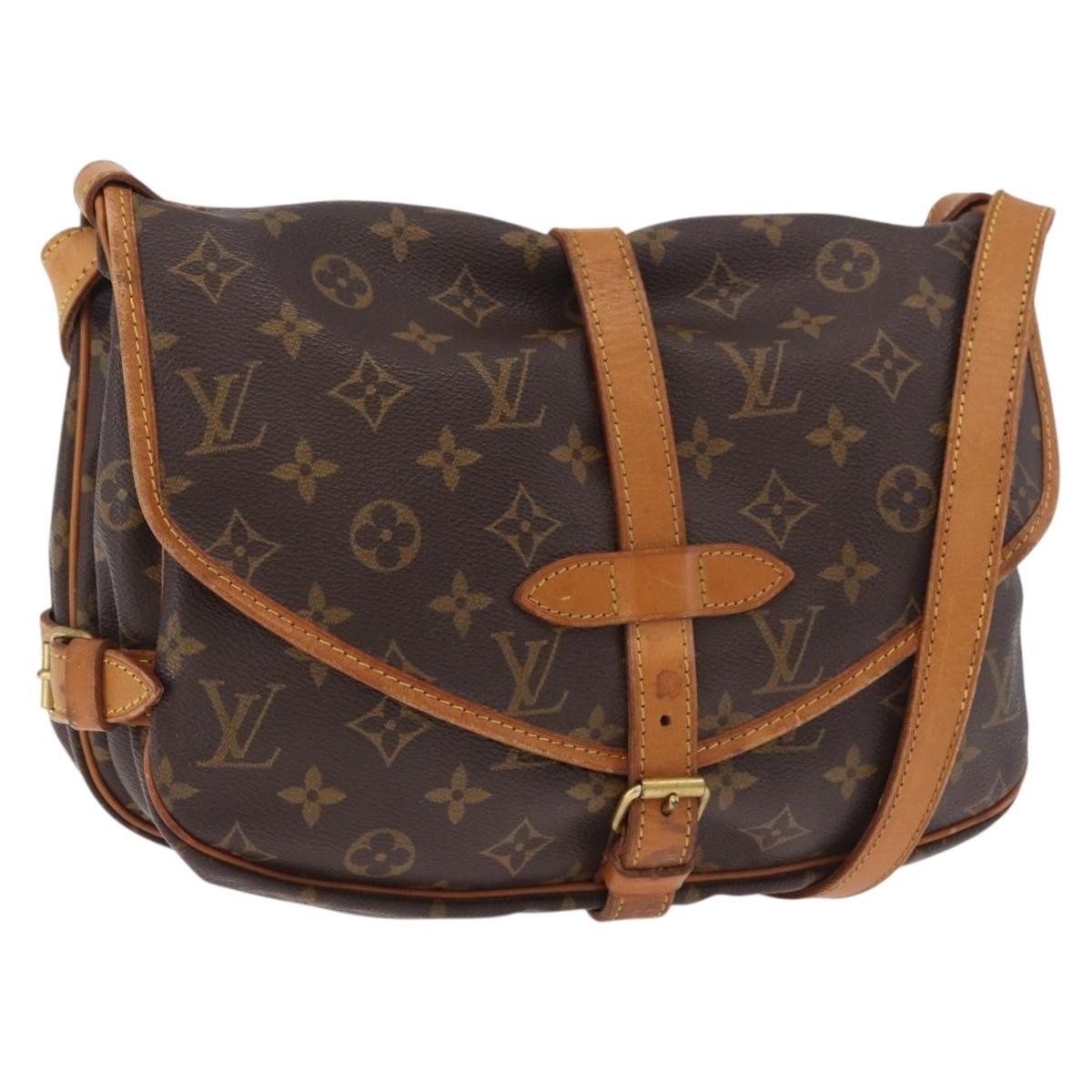 Louis Vuitton Saumur Handbag Monogram Canvas Brown Canvas Handbag (Pre-Owned)