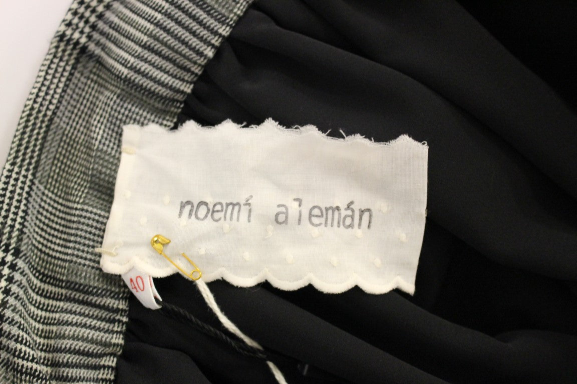 NOEMI ALEMÁN Elegant Gray Checkered Wool Shorts Women's Skirt