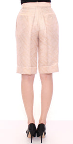 Stylish Zeyneptosun Exclusive Beige Brocade Women's Shorts 