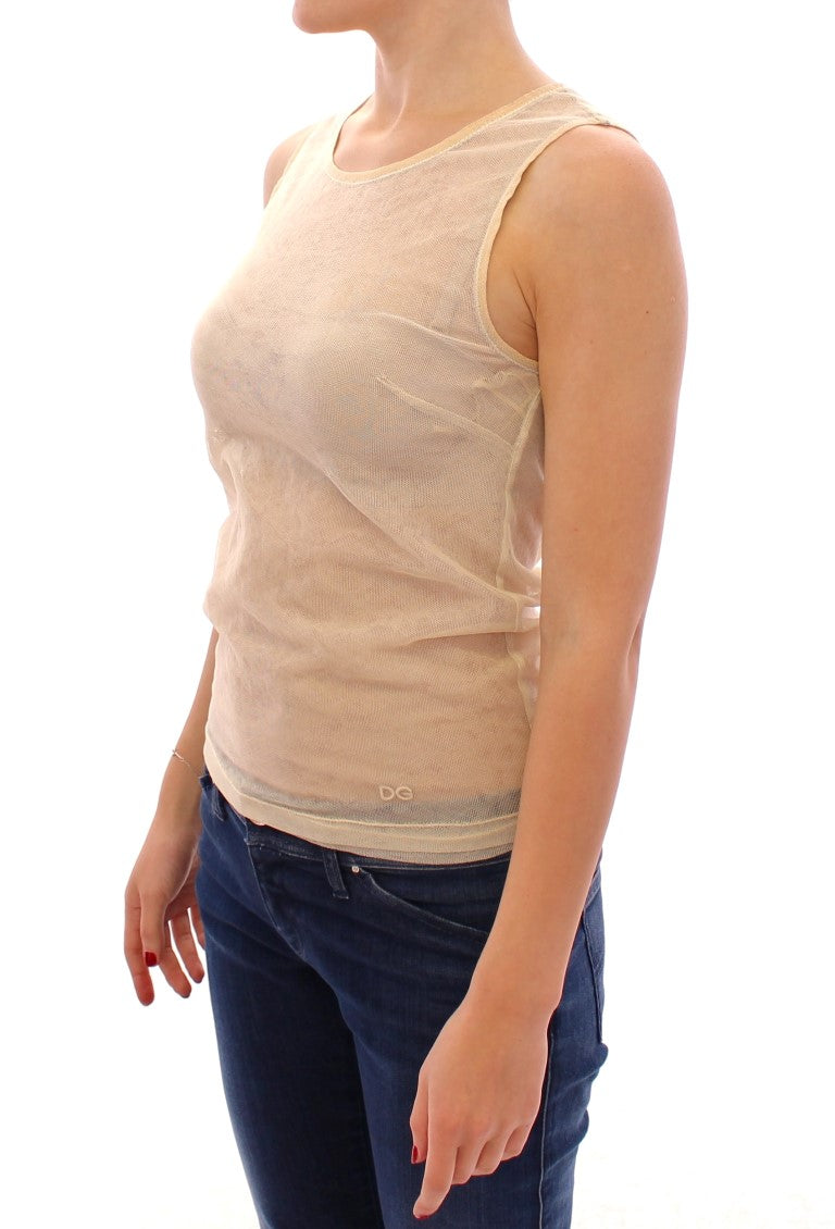 Dolce & Gabbana Elegant Beige Tank Top Women's Blouse