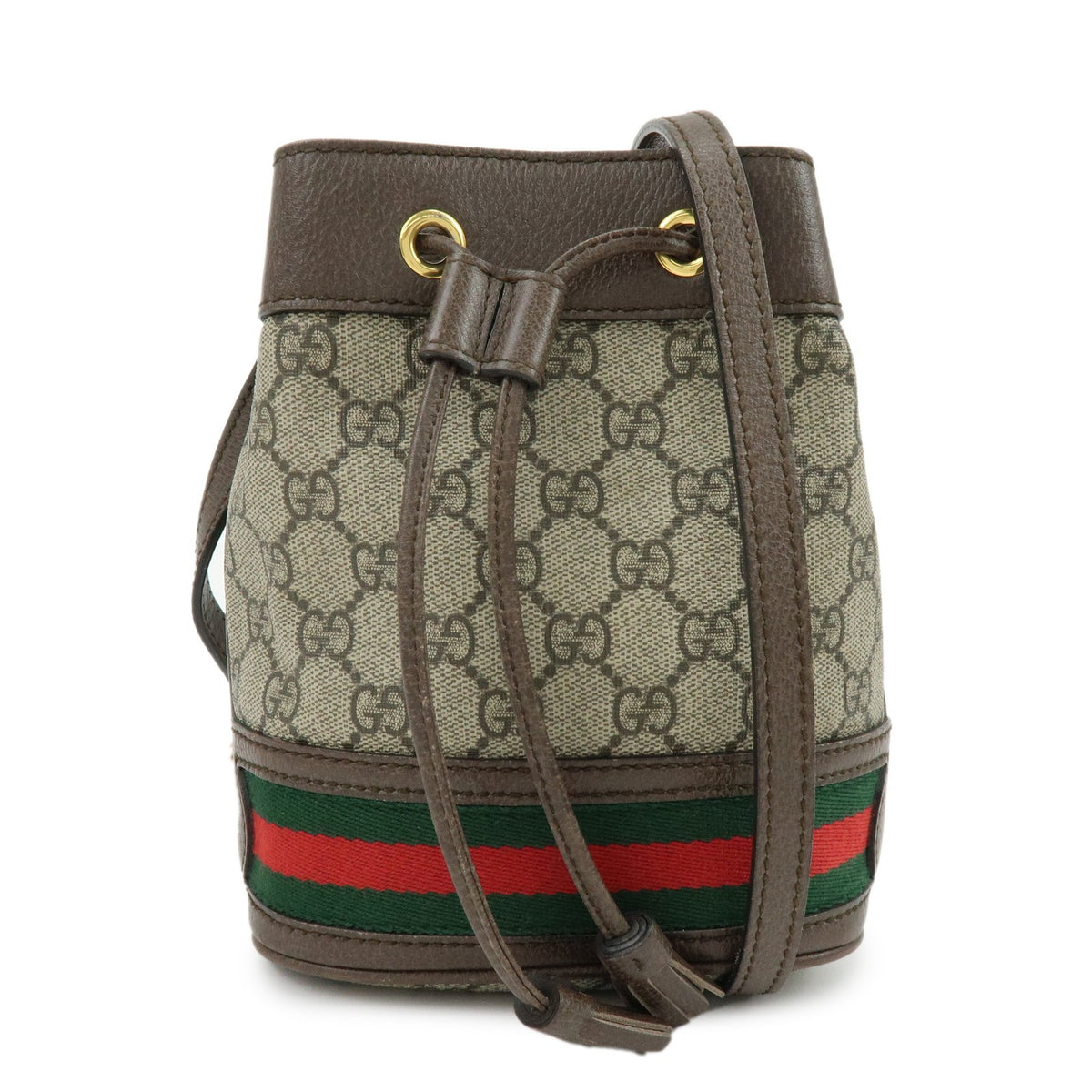 Gucci Ophidia Bucket Gg Coated Canvas Beige Canvas Handbag (Pre-Owned)