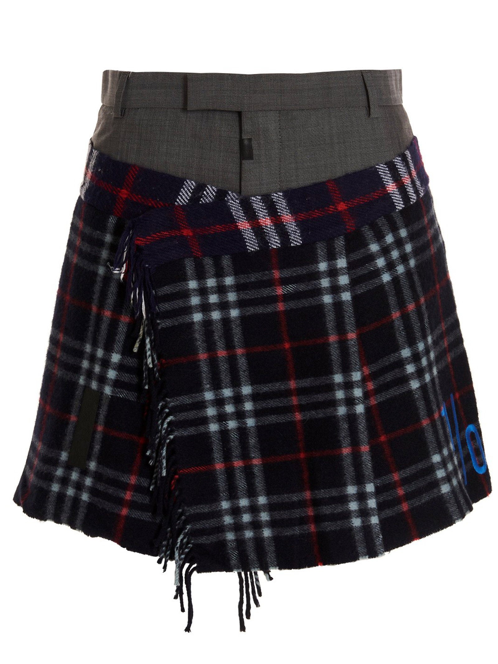 1/Off Women's Check Scarf Reworked Skirt