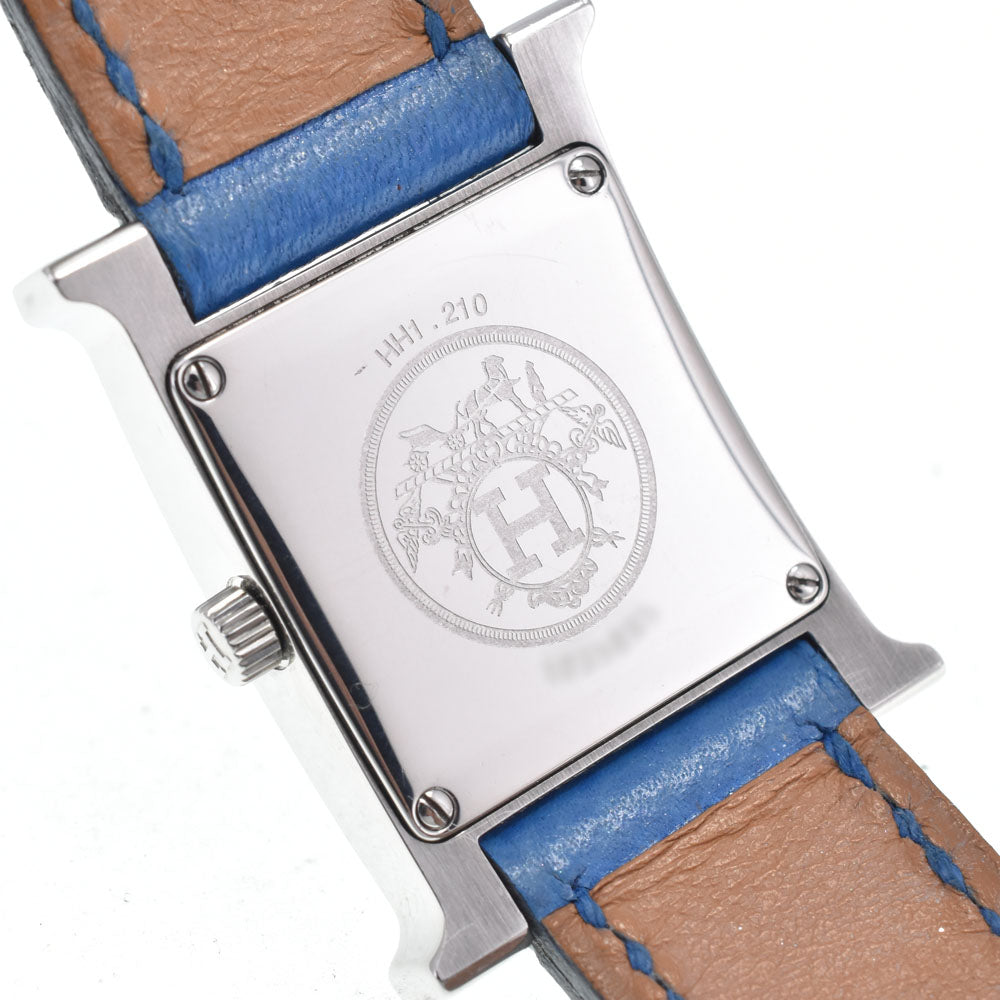 Hermes Heure H Quartz Plated Metal And Leather Watch (Pre-Owned)