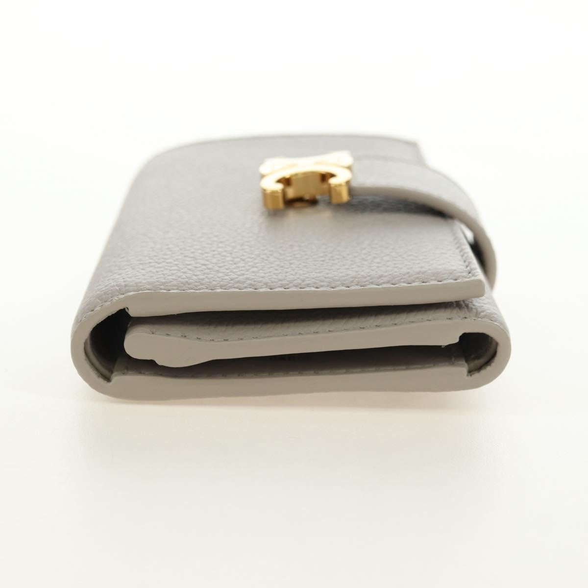 Celine Triomphe Trifold Leather Beige Leather Wallets Accessory (Pre-Owned)