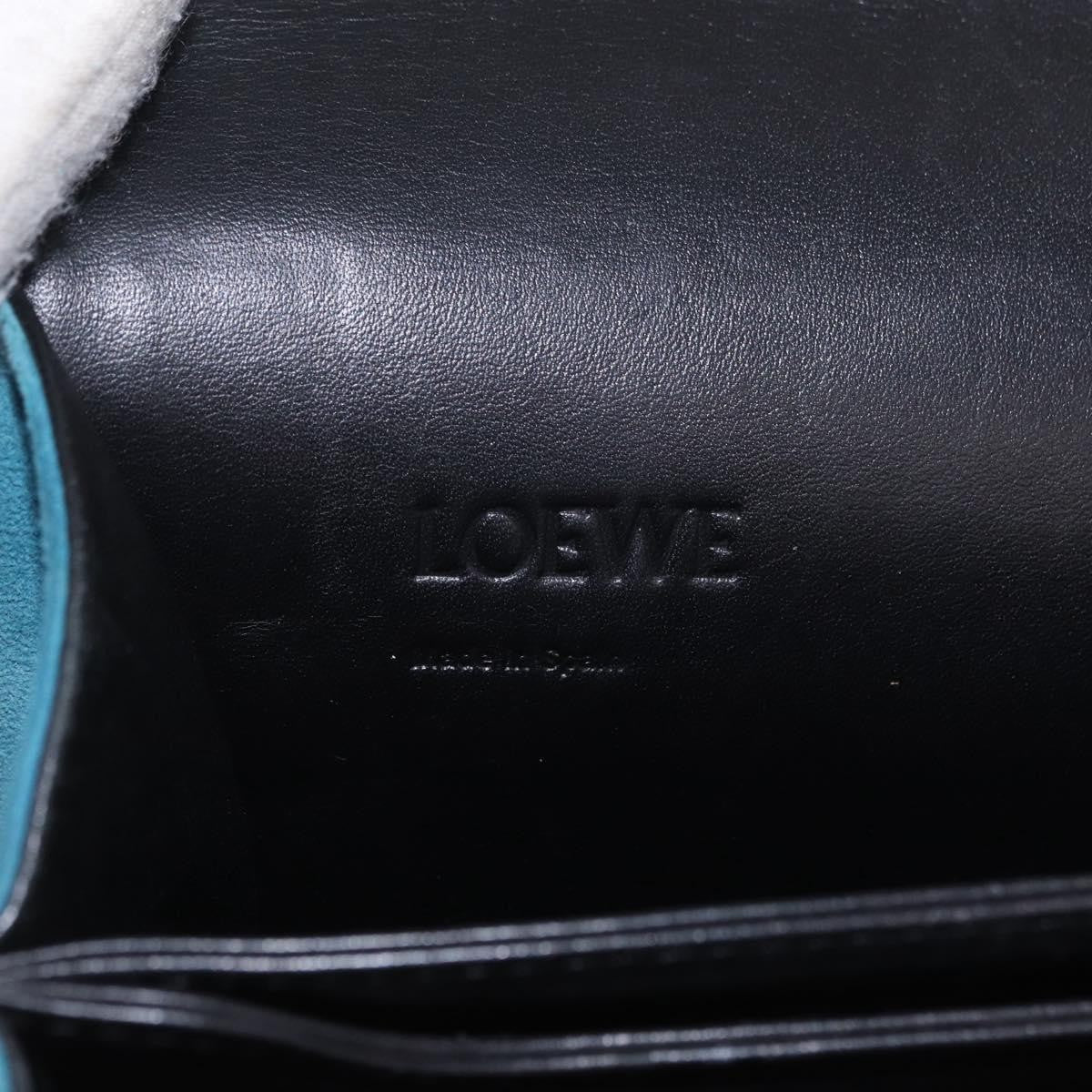 Loewe Barcelona Suede With Leather Blue Suede Shoulder Bag Bag (Pre-Owned)