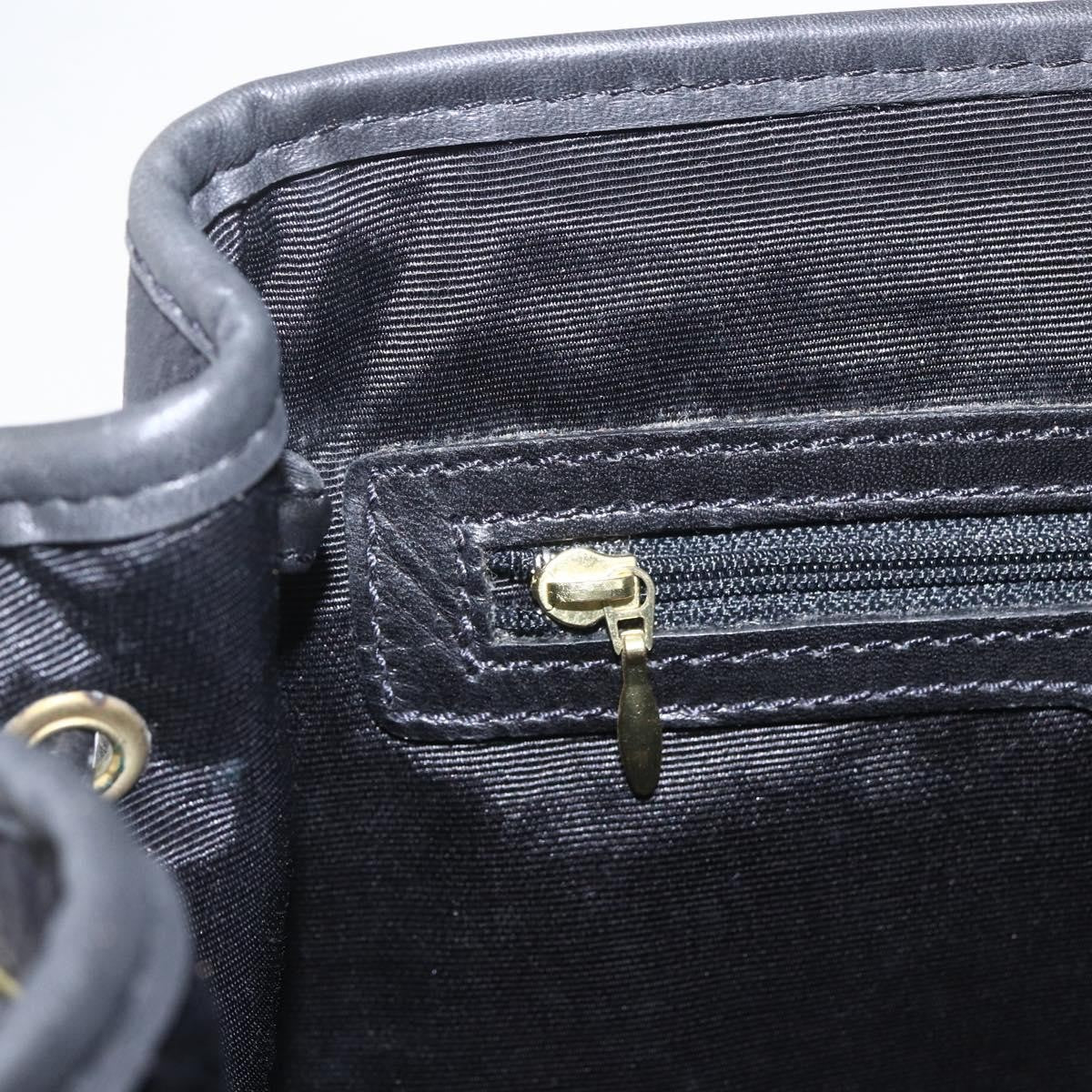 Bally Vintage Leather Black Leather Backpack Bag (Pre-Owned)
