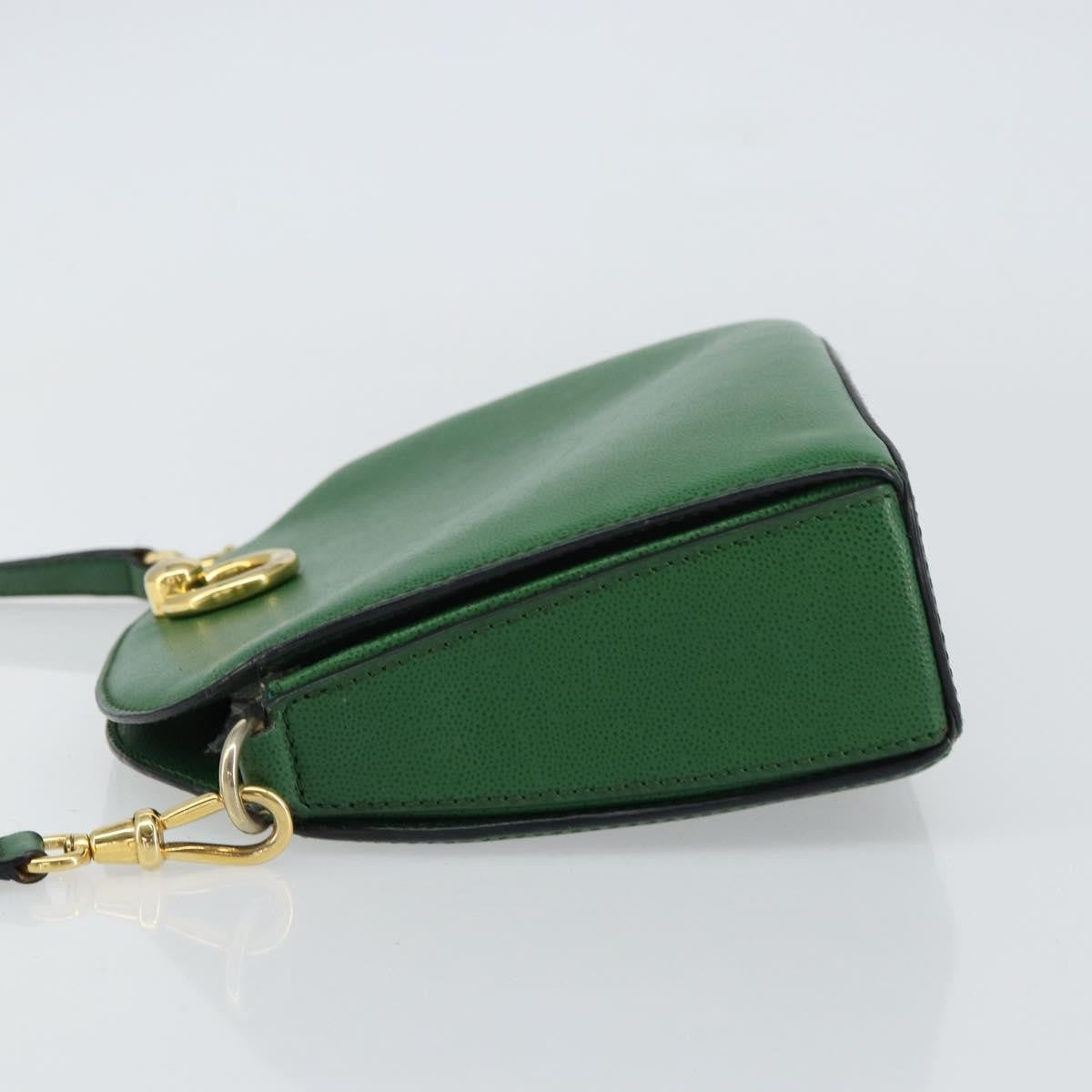 Celine Vintage Leather Green Leather Shoulder Bag Bag (Pre-Owned)