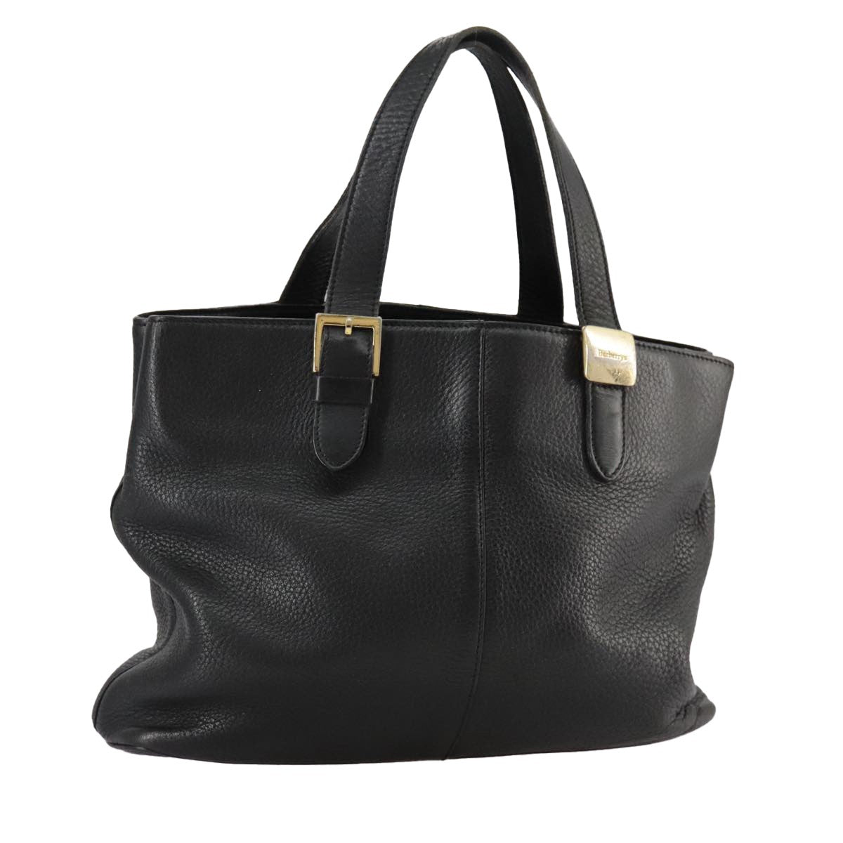 Burberry Handbag Leather Black Leather Handbag (Pre-Owned)