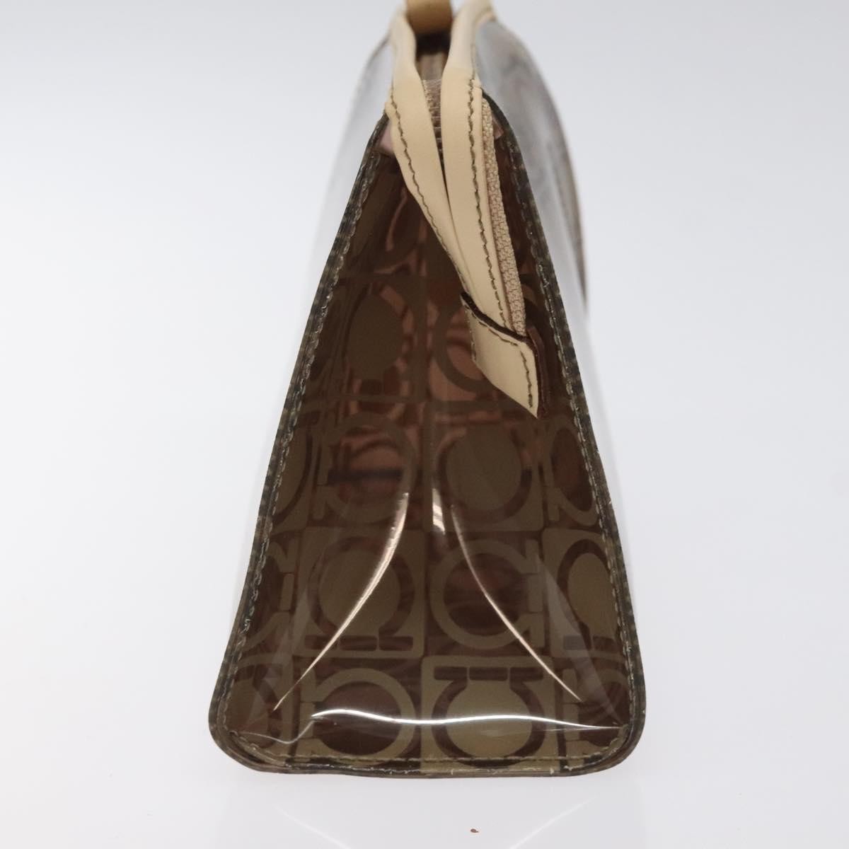 Salvatore Ferragamo Gancini Canvas Brown Vinyl Clutche & Pouche Bag (Pre-Owned)