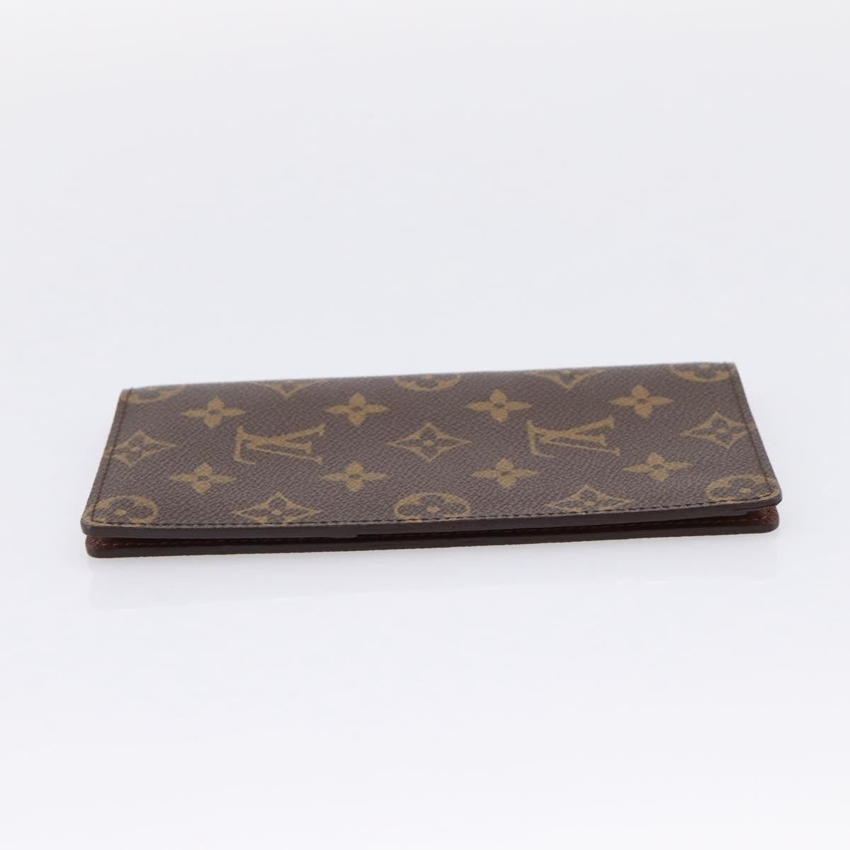 Louis Vuitton Porte Valeurs Checkbook Monogram Canvas Brown Canvas Wallets Accessory (Pre-Owned)