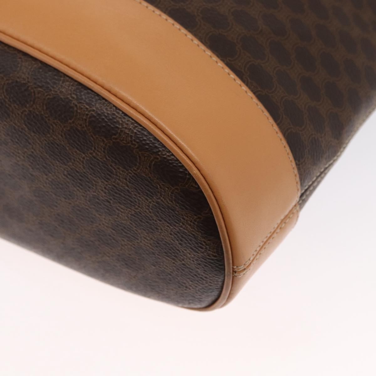 Celine Vintage Macadam Canvas And Leather Brown Canvas Shoulder Bag Bag (Pre-Owned)