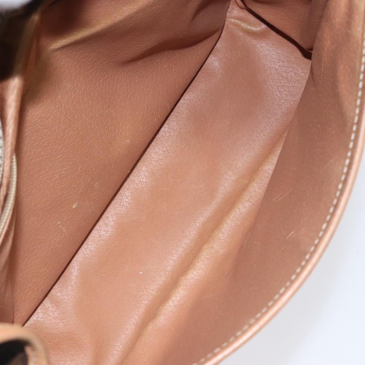 Celine Vintage Macadam Canvas And Leather Brown Canvas Shoulder Bag Bag (Pre-Owned)