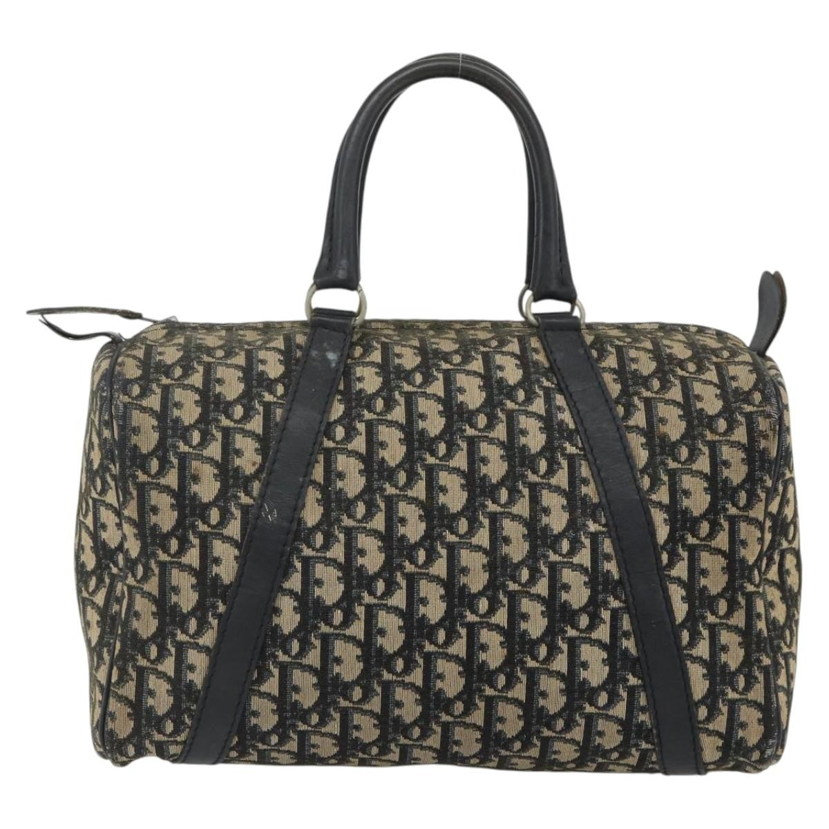 Christian Dior Vintage Trotter Boston Diorissimo Canvas Navy Canvas Handbag (Pre-Owned)