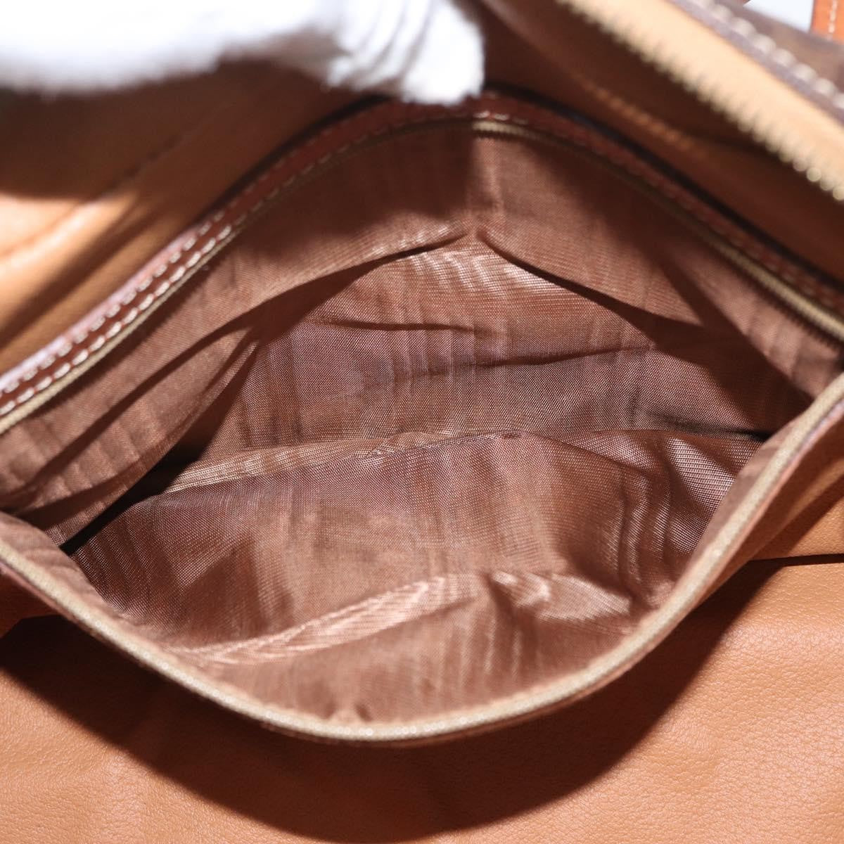 Celine Vintage Macadam Canvas And Leather Brown Canvas Handbag (Pre-Owned)