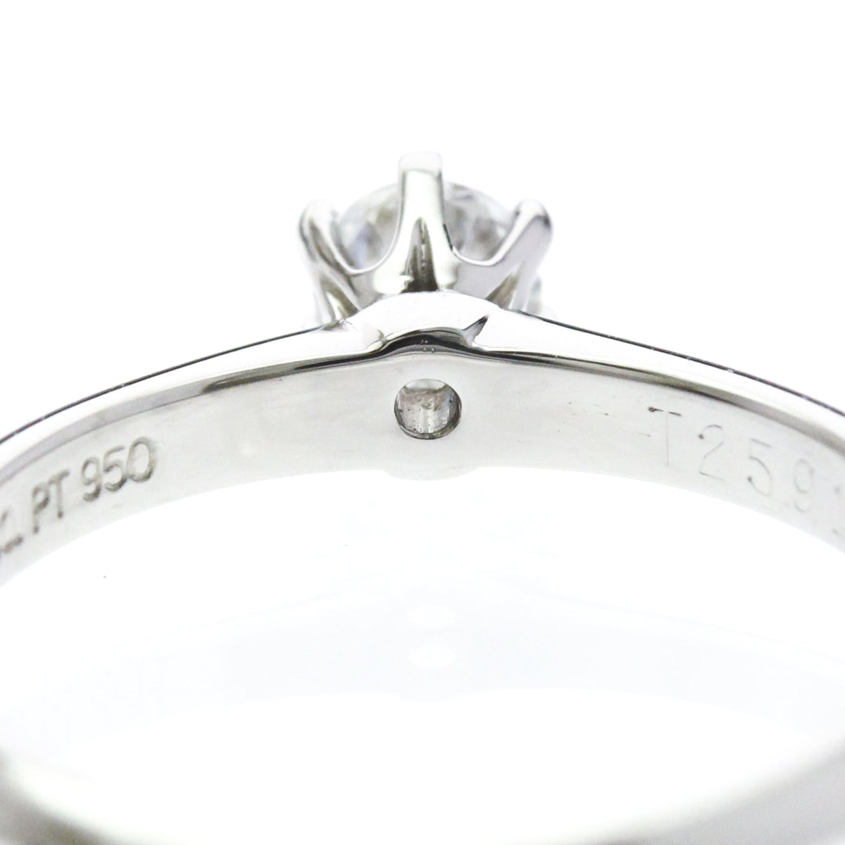 Tiffany & Co. Tiffany Setting Solitaire Platinum With Rbc Diamond G/Vvs2 Silver Platinum Ring Jewelry (Pre-Owned)