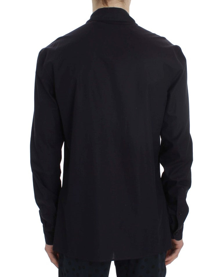 Dolce & Gabbana Purple Striped Cotton Pajama Lounge Men's Shirt