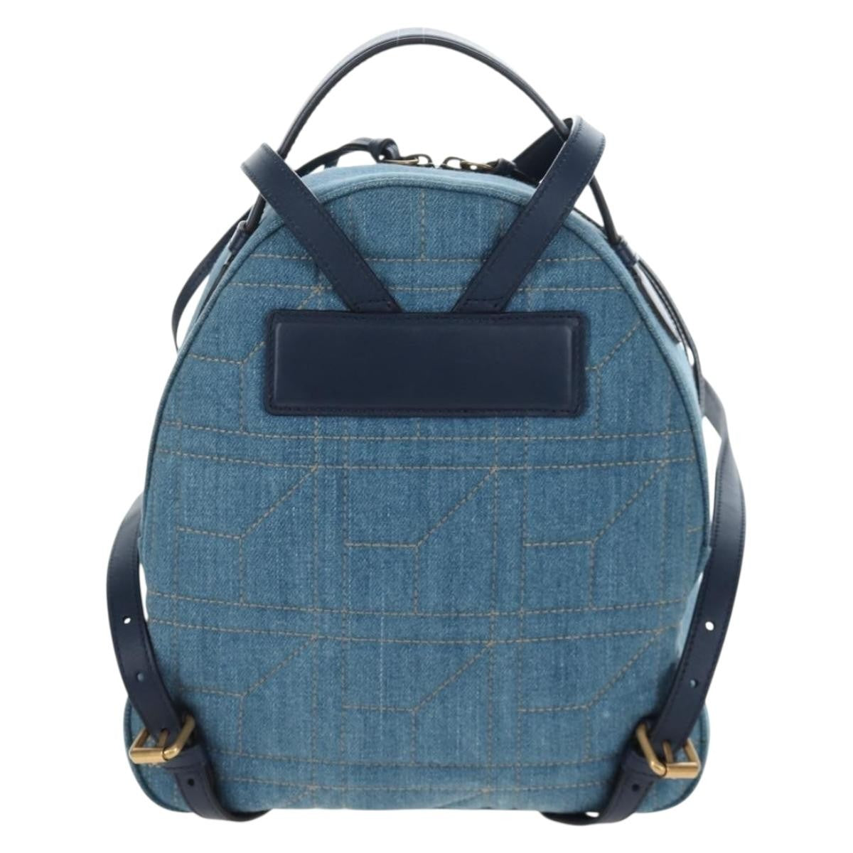 Gucci Pearly Gg Marmont Embellished Matelasse Denim Blue Denim_Jeans Backpack Bag (Pre-Owned)