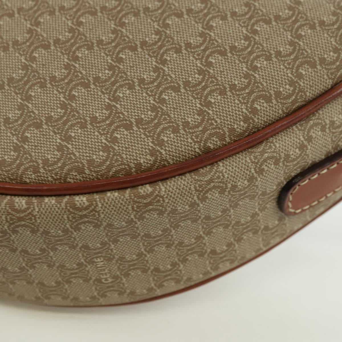 Celine Vintage Macadam Canvas And Leather Beige Canvas Shoulder Bag Bag (Pre-Owned)
