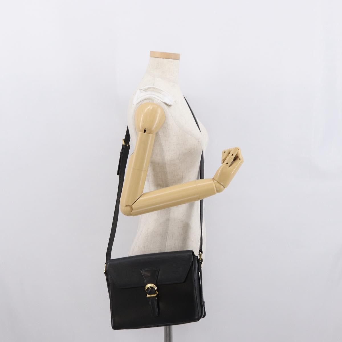 Valentino Garavani Vintage Leather Black Leather Shoulder Bag Bag (Pre-Owned)