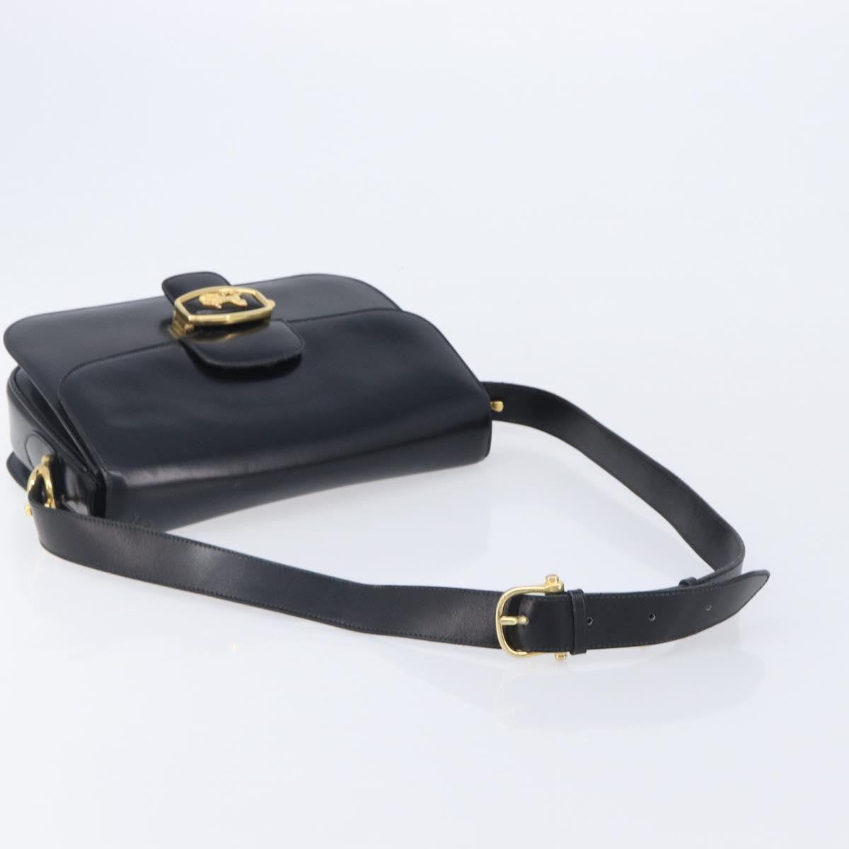 Celine Horse Carriage Leather Black Leather Shoulder Bag Bag (Pre-Owned)