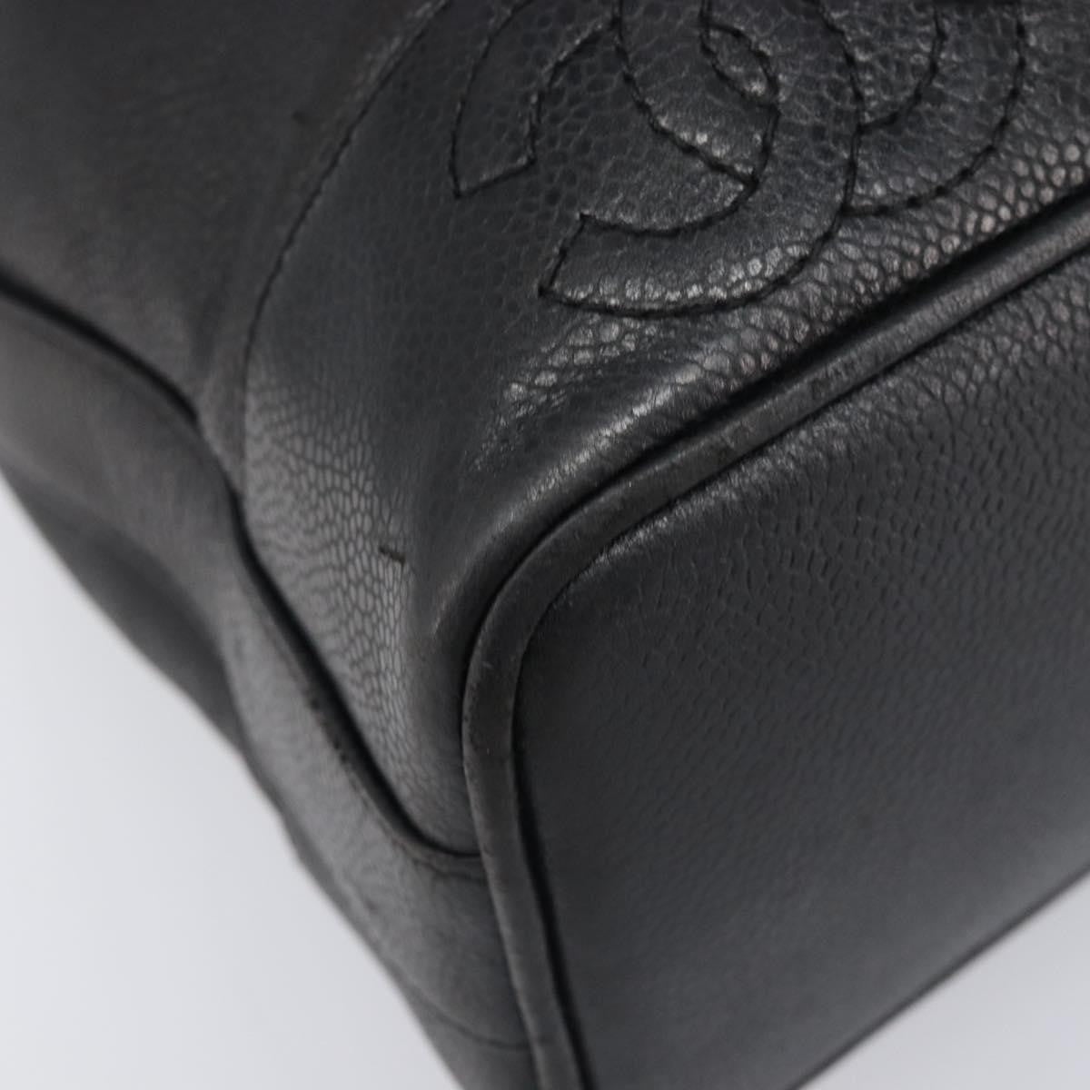 Chanel Vintage Cc Drawstring Bucket Caviar Black Leather Handbag (Pre-Owned)