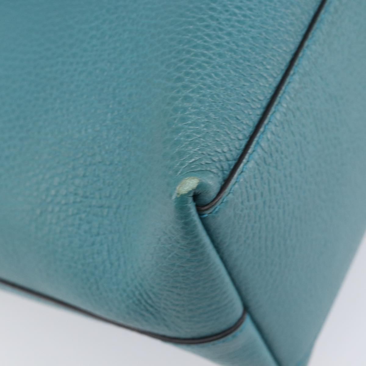 Gucci Gg Charm Convertible Dome Satchel Leather Blue Leather Handbag (Pre-Owned)