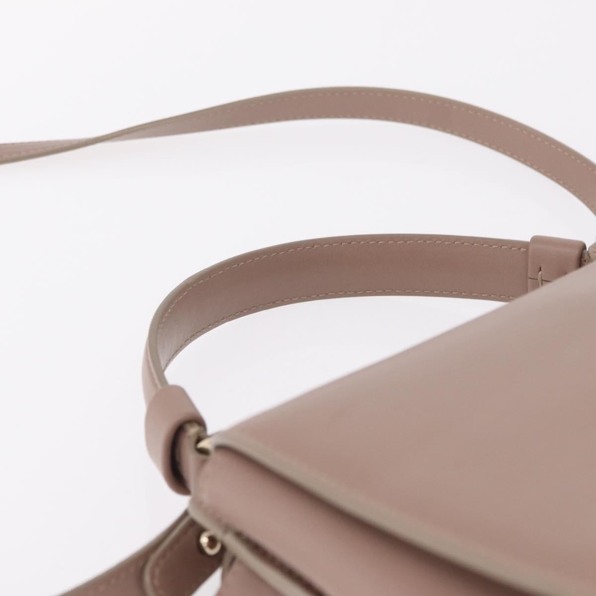 Bvlgari Signature Top Handle Leather Beige Leather Handbag (Pre-Owned)