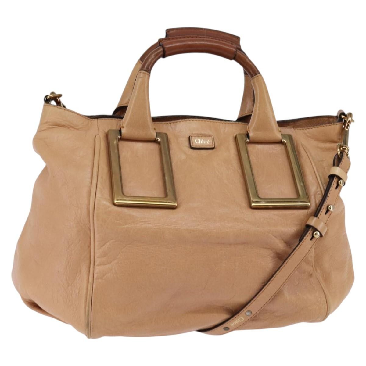 Chloe Ethel Leather Beige Leather Handbag (Pre-Owned)