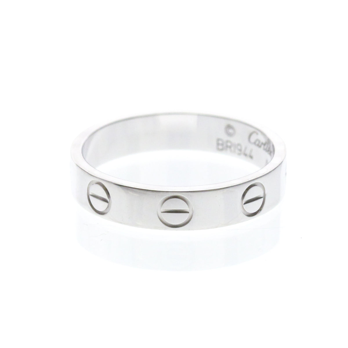 Cartier Love Band 18K White Gold Silver White_Gold Ring Jewelry (Pre-Owned)