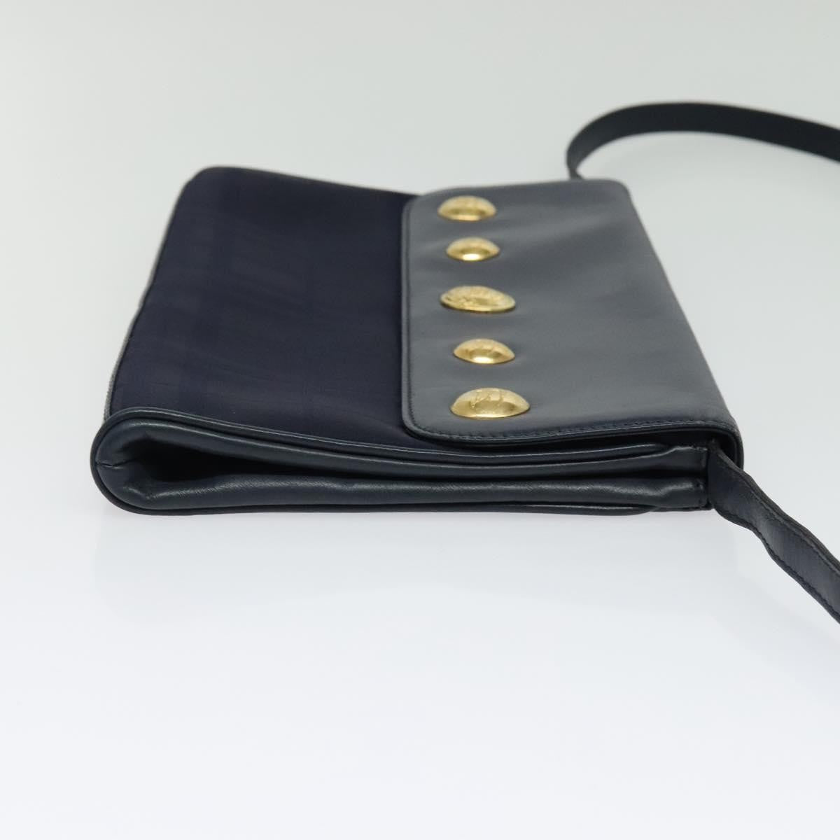 Burberry Flap Shoulder Canvas Navy Canvas Shoulder Bag Bag (Pre-Owned)