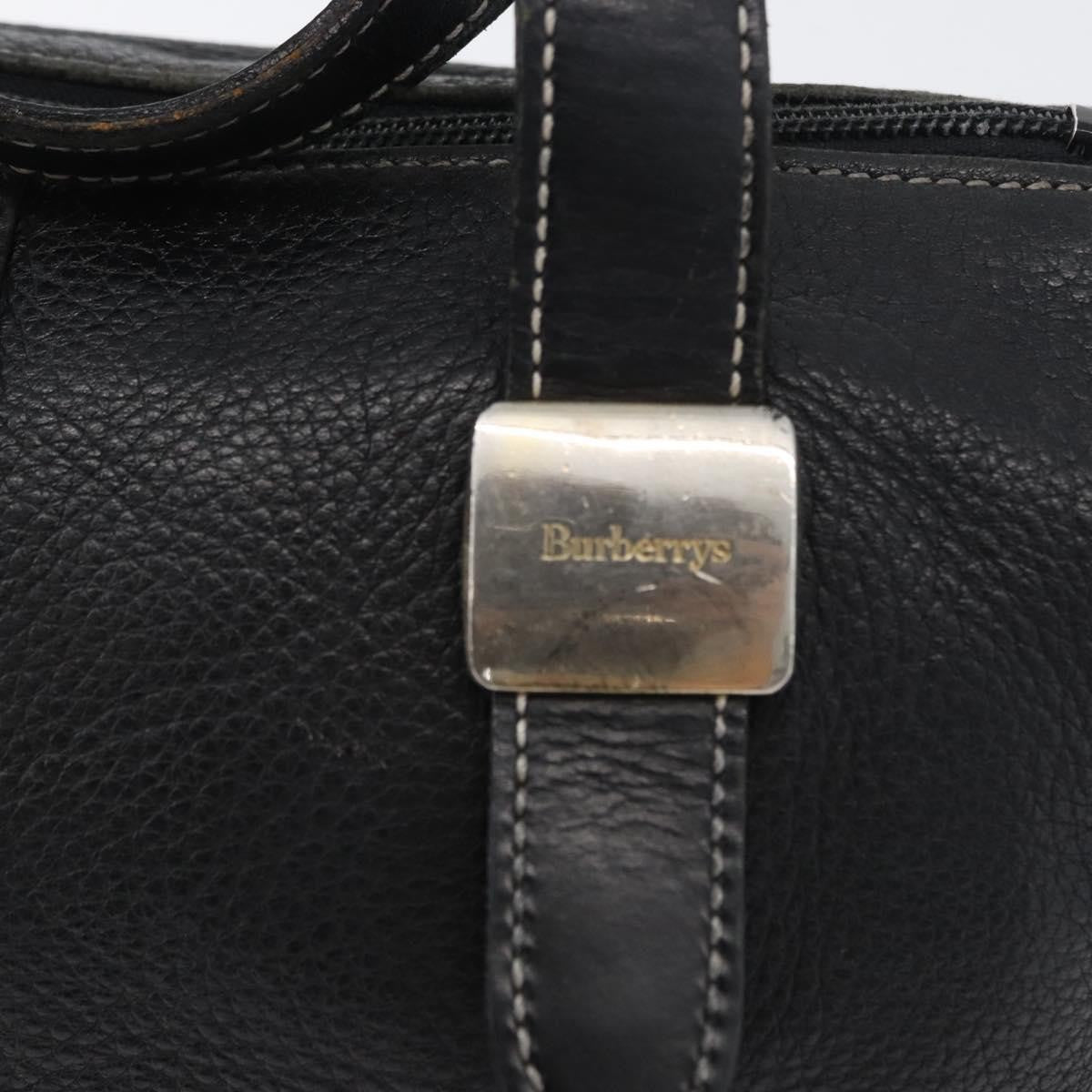 Burberry Vintage Leather Black Leather Handbag (Pre-Owned)