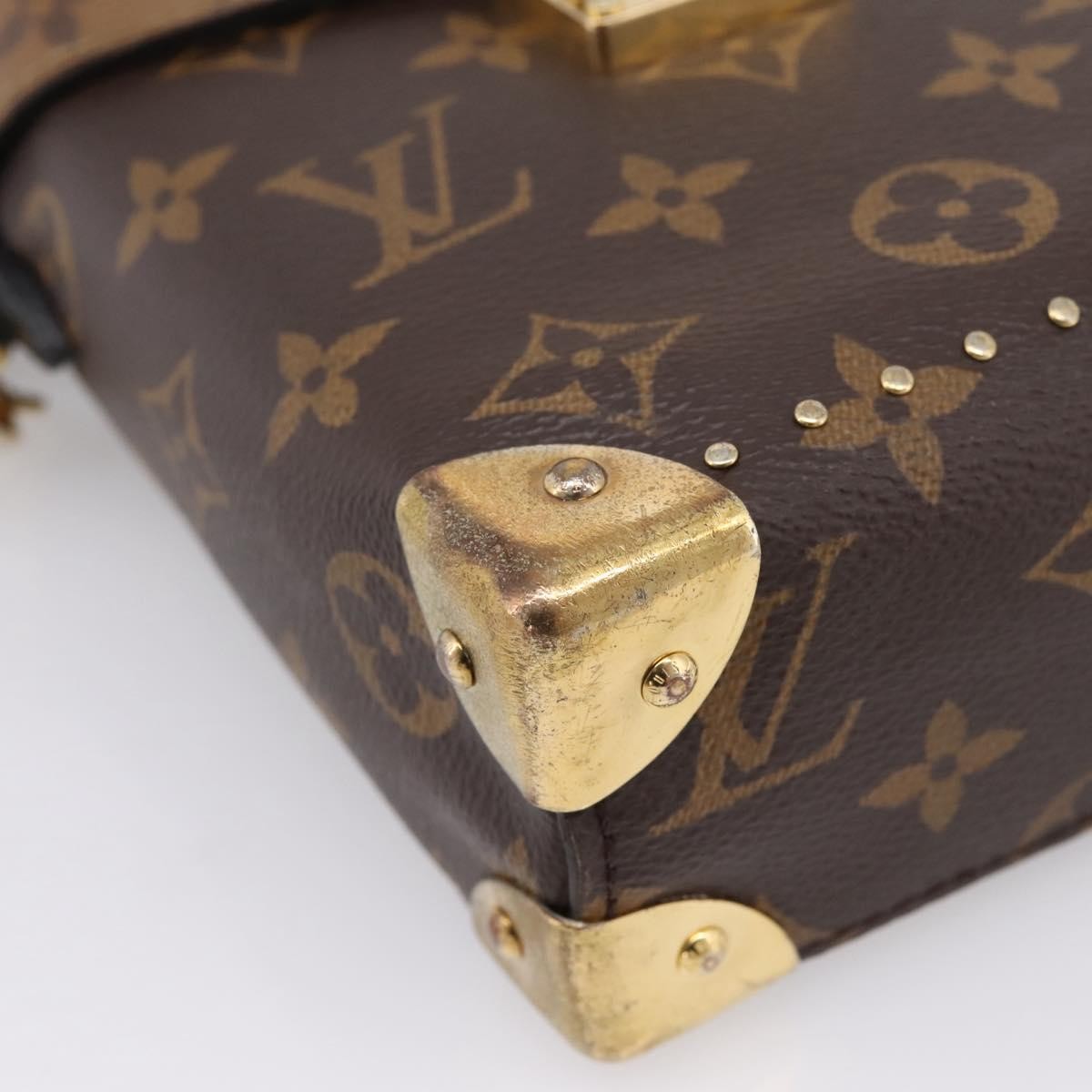 Louis Vuitton Camera Box Nm Studded Reverse Monogram Canvas Brown Canvas Handbag (Pre-Owned)