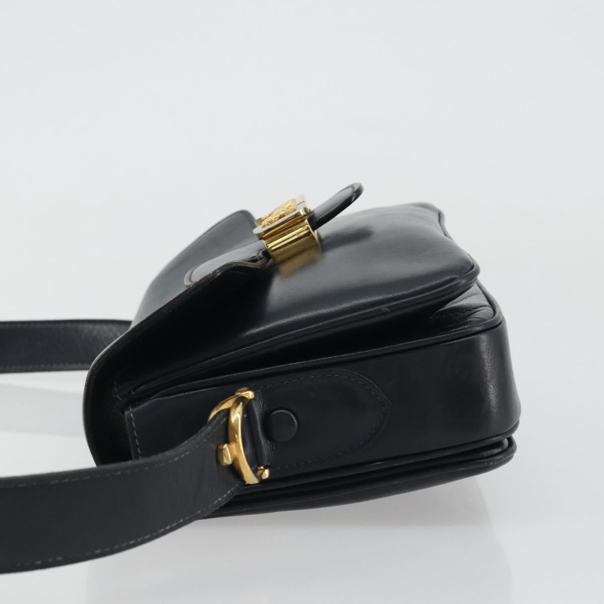 Celine Horse Carriage Leather Black Leather Shoulder Bag Bag (Pre-Owned)