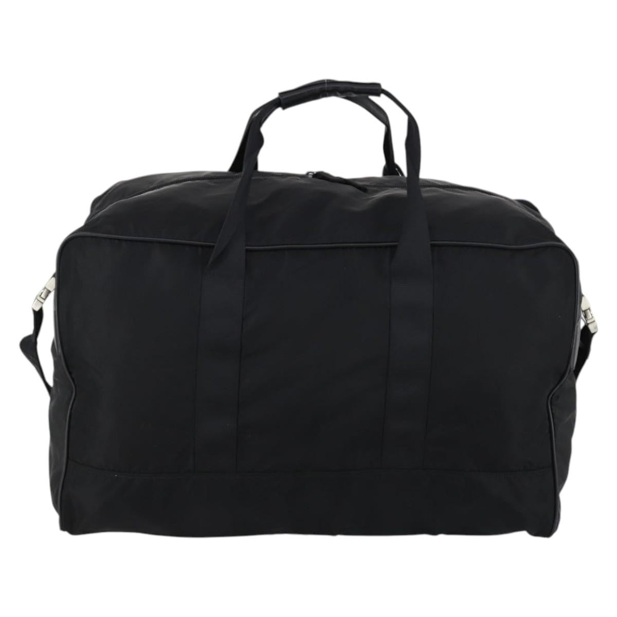 Prada Boston Tessuto Black Nylon Handbag (Pre-Owned)