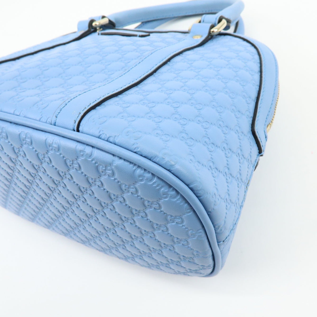 Gucci Convertible Dome Satchel Microguccissima Leather Blue Leather Handbag (Pre-Owned)