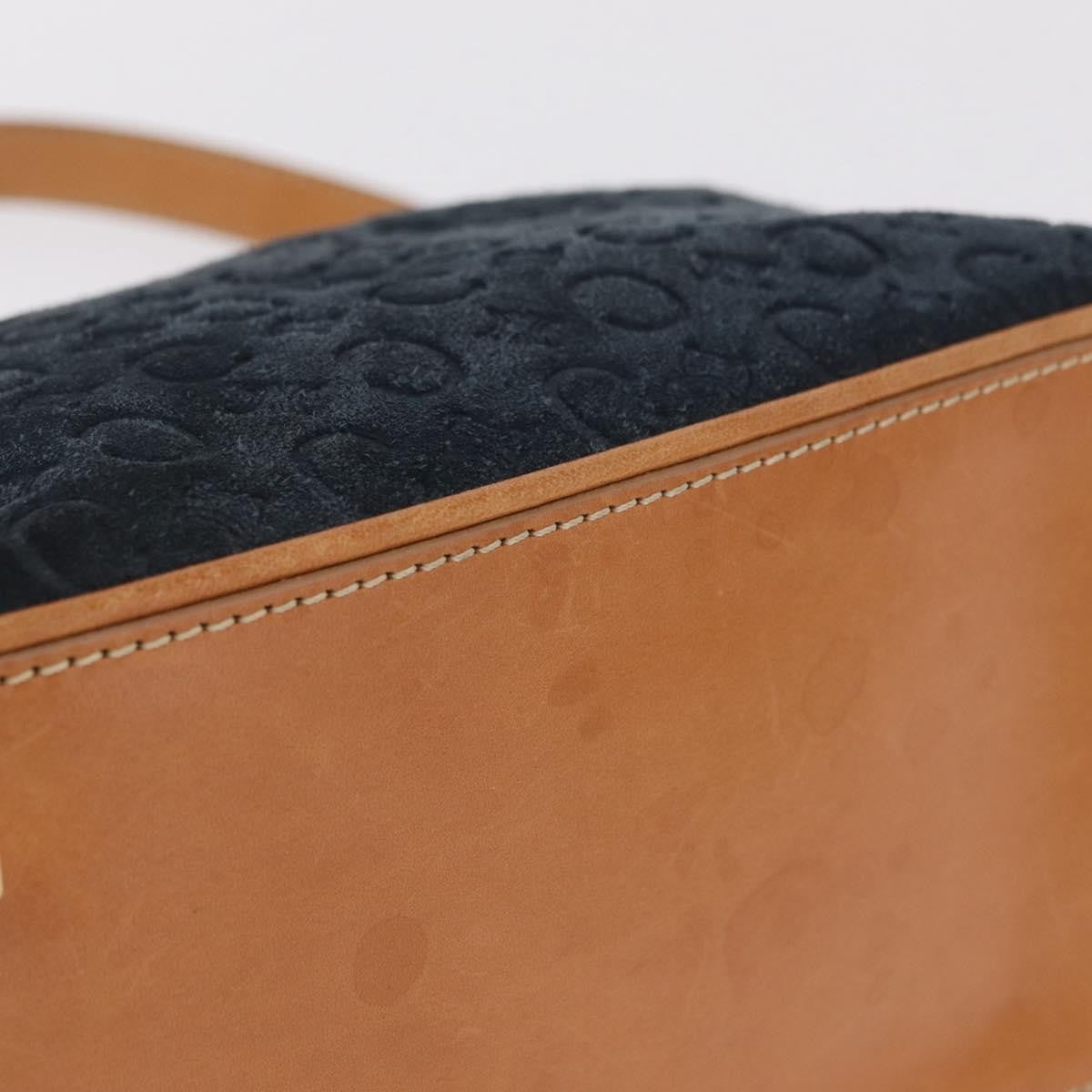 Celine C Macadam Shoulder Suede Navy Suede Handbag (Pre-Owned)