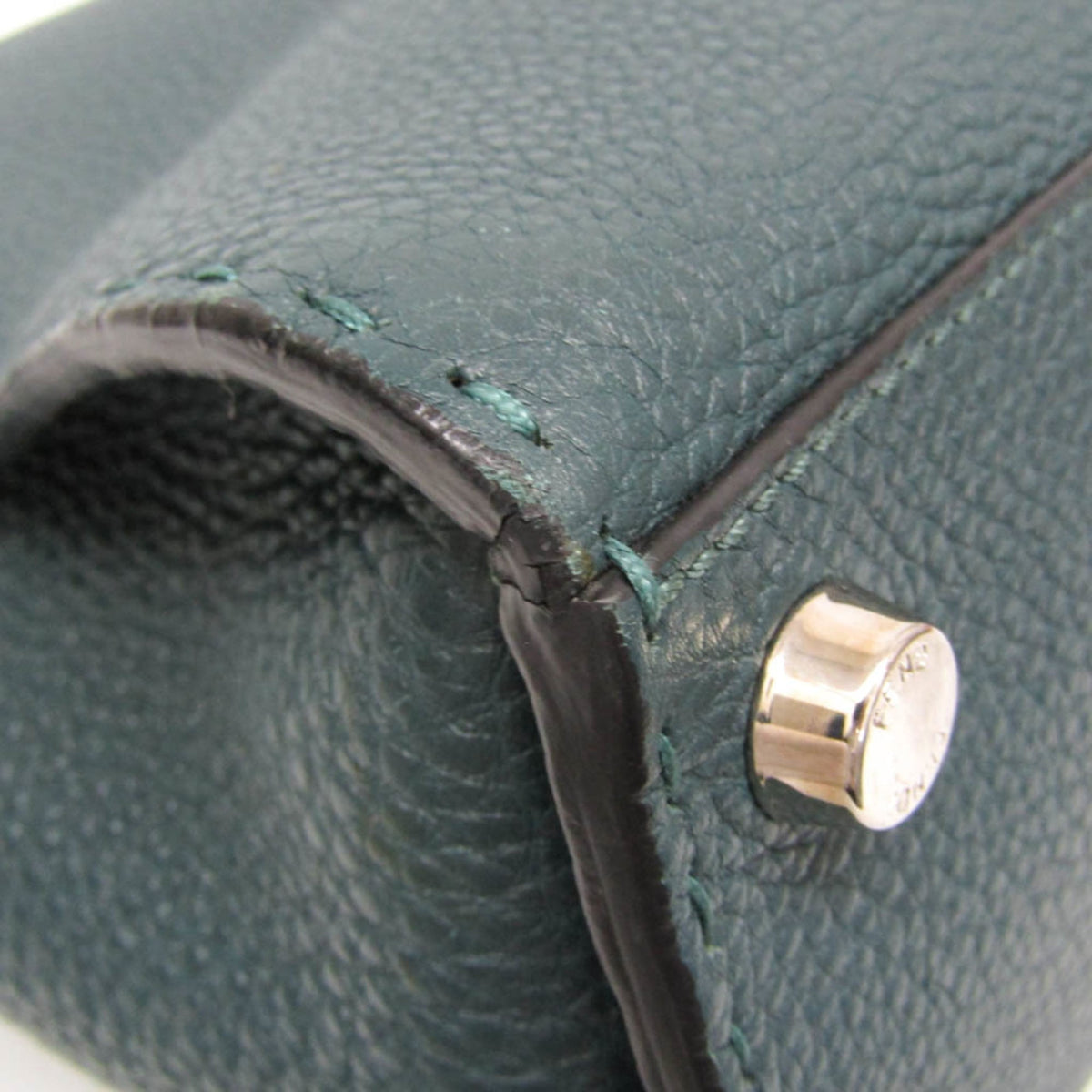 Fendi Monster Selleria Peekaboo Leather Green Leather Handbag (Pre-Owned)